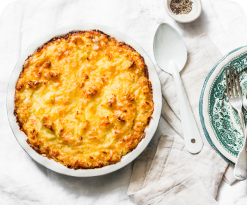 Une assiette d'hachis parmentier végétarien